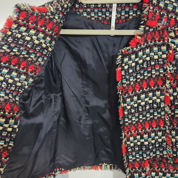 Chic Multicolor Tweed Jacket From TRUTH & PRIDE, Size Large - Picture 4 of 11